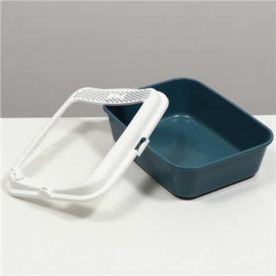 Туалет Сима с бортом + совок-микс 30×39×13.5 см серый