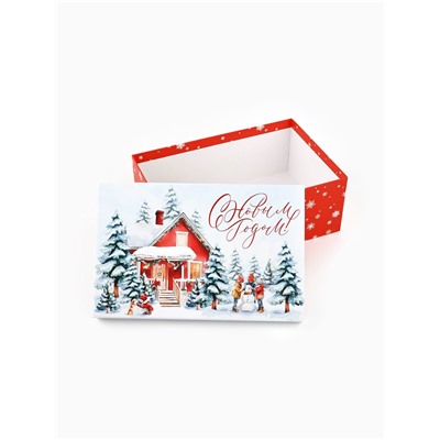 Набор подарочных коробок 5 в 1 «Сказочная новогодняя акварель», 32.5×20×12.5 - 22×14×8.5 см