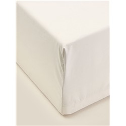 Простыня на резинке 1.5-спальная SL Home, 140×200+30 см, молочная, перкаль