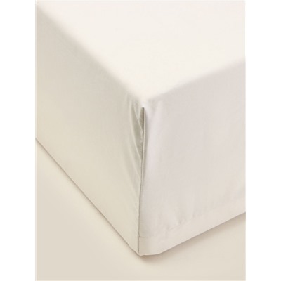 Простыня на резинке 1.5-спальная SL Home, 140×200+30 см, молочная, перкаль