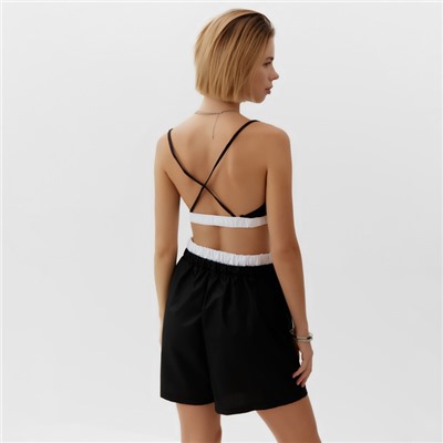 Топ женский на бретелях MINAKU: Home collection, чёрный, размер 46