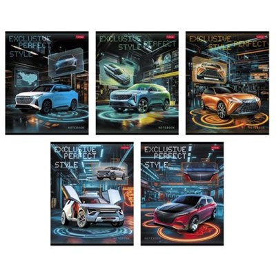 Тетрадь  40л клетка пластиковая обложка "Exclusive car" (091043) Хатбер