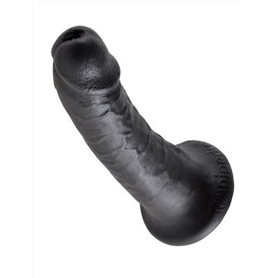 Чёрный фаллоимитатор с присоской 6  Cock - 15,2 см.