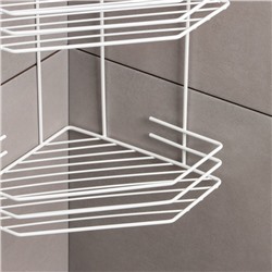 Полка для ванной угловая 4-х ярусная, 20.5×20.5×71 см, белая
