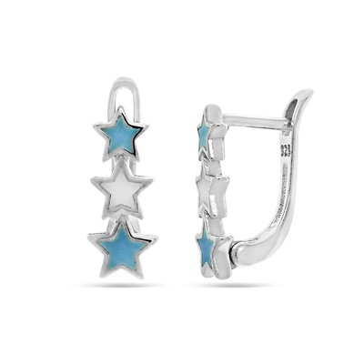 Серьги из серебра эмаль, Тсд44