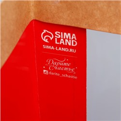 Пакет подарочный новогодний крафтовый с пластиковым окном «С Новым годом», 31×26×11 см