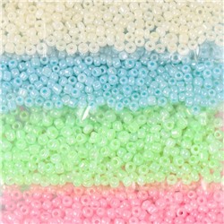Бисер круглый 12/0 «Зефирный», перламутр 8 цветов × 10 г, 20×8 см