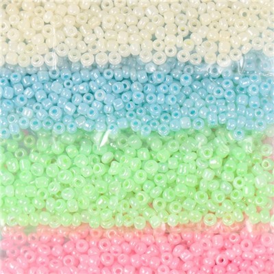 Бисер круглый 12/0 «Зефирный», перламутр 8 цветов × 10 г, 20×8 см