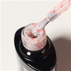 Гель лак для ногтей, молочный, с поталью, трехфазный, 8 мл, LED/UV, белый, красный (12)