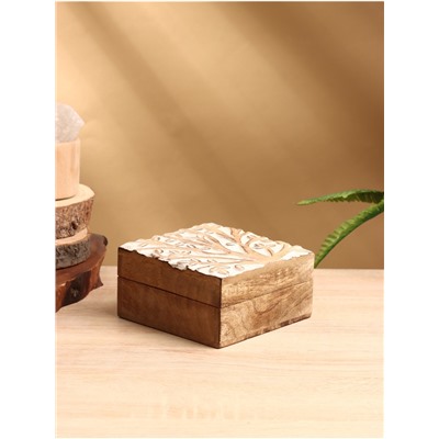 УЦЕНКА Шкатулка «Цветущее дерево», 14×14×6 см, дерево