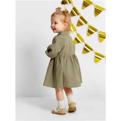Платье для девочки «Крошка Я. Клетка», рост 74-80 см, зелёное