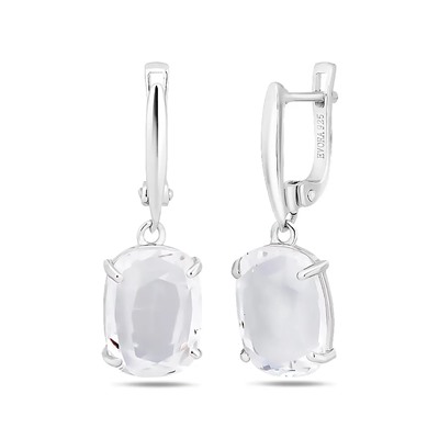 Серьги, горный хрусталь, Амур