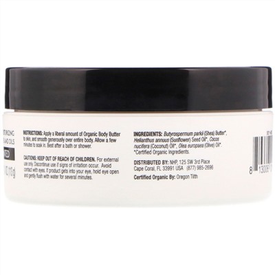 Dr. Mercola, Organic Moisturizing Body Butter, Unscented, 4 oz (113 g)