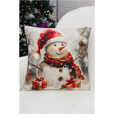 Наволочка декоративная новогодняя 2 шт 3D эффект велюр НАТАЛИ, 1221260