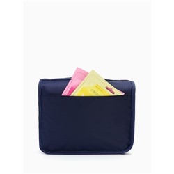 Косметичка-несессер дорожная на молнии, липучках, с крючком, ручкой, синяя