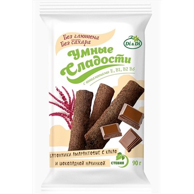 Батончики "УмСладости" амарант с какао и шоколадной начинкой 90г ЭКОПРОДУКТЫ, 1182609