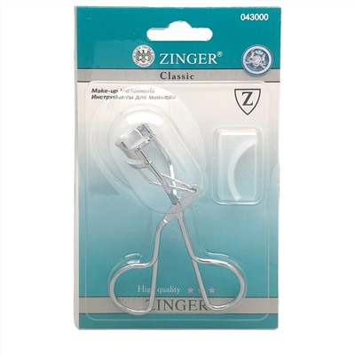 Zinger Зажим для ресниц металлический / Classic EYE-100, серебристый 2995