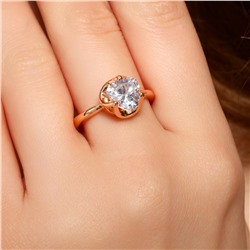 Кольцо ювелирная бижутерия Дубайское золото, 18 р, покрытие: позолота, вставка: фианит, цвет: прозрачный, арт.213.629-18