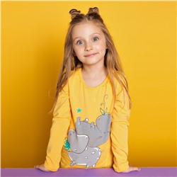 Лонгслив KOGANKIDS Бегемотики для девочки