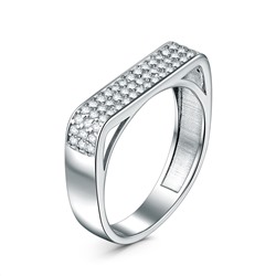 Кольцо из серебра с фианитами родированное 201984-FA11