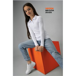 Блузка-поло в рубчик для девочки Happyfox