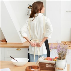 Фартук кухонный «Этель» Minimalist design, 60×70 см, лён 45%, хлопок 55%, 395 г/м², чёрный