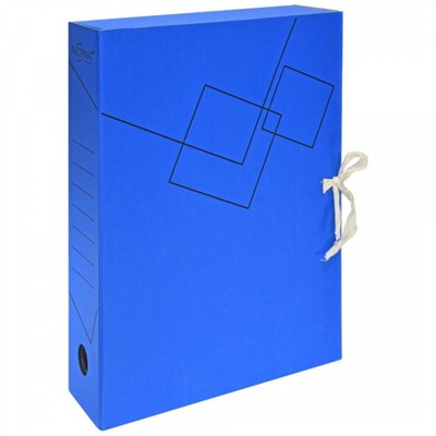 Короб архивный микрогофрокартон с завязками 75мм RB91-75B разборный синий inФОРМАТ