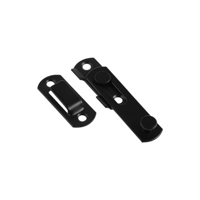 Шпингалет накладной ТУНДРА, прямой, 70 мм, черный