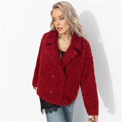 Полупальто с акцентным подкладом, Слишком заметна (красный закат, oversize, 50-56)