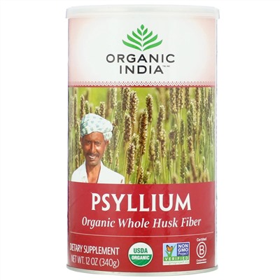 Organic India, Подорожник, клетчатка из шелухи органического подорожника, 340 г (12 унций)