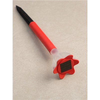 Садовый светильник «Цветок красный», уличный, на солнечной батарее, 6×29×6 см, 1 LED, свечение белое