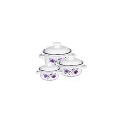 Набор кастрюль 6пр.(1,5л.,2л.,3л.) Анютины глазки С-124АП2 4 НАБОР 124