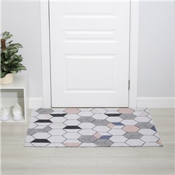 Коврик придверный Доляна «Соты», грязезащитный, вырезной, 80×120 см