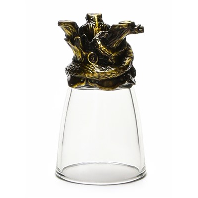 Подарочный набор 2 в 1 «Змея»: рюмка-перевёртыш 30 мл, зажигалка, металл, стекло