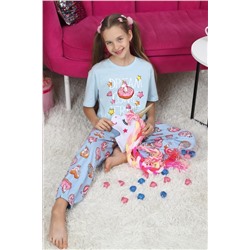 Пижама для девочки Единопончик-2 (Голубой)