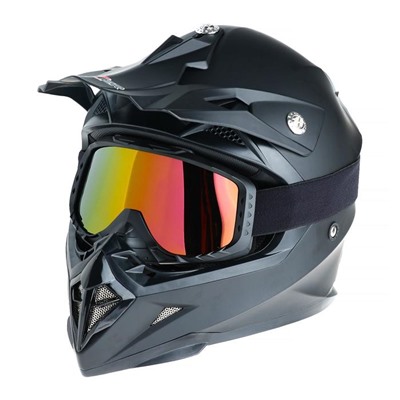 Очки-маска для езды на мототехнике, стекло хамелеон, темно-серые, ОМ-9