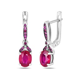 Серьги, рубин корунд , нанорубин, SL-RIC74