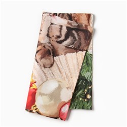 Полотенце новогоднее кухонное «Этель» «Счастливы вместе» 40×70 см, 100% хл, саржа 190 г/м²