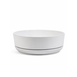 Горшок - бонсайница «Огма», для кактусов и суккулентов, 3 л, d=26 см, h=8 см, керамика, с поддоном, белый