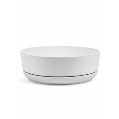 Горшок - бонсайница «Огма», для кактусов и суккулентов, 3 л, d=26 см, h=8 см, керамика, с поддоном, белый