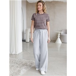 Базовая футболка в полоску полуприлегающая из премиального хлопка с эластаном