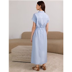 Платье-рубашка с кулиской на талии из плотного лиоцелла