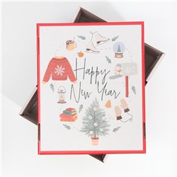 Коробка подарочная новогодняя складная «Хюгге», 31×25.5×16 см, Новый год