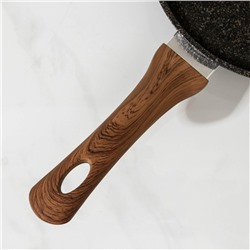 Сковорода KUKMARA Granit Ultra original, d=22 см, пластиковая ручка, антипригарное покрытие, алюминий, тёмно-коричневая