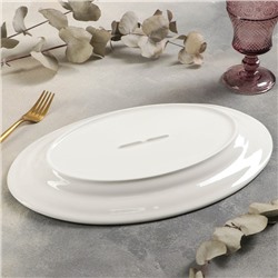Блюдо овальное c утолщённым краем Доляна White Label, 35,5×23,5×3 см, фарфор, цвет белый