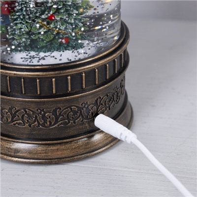 Светодиодная фигура «Фонарь с эльфом» 14×27×14 см, пластик, батарейки ААх3 (не в комплекте), USB, свечение тёплое белое