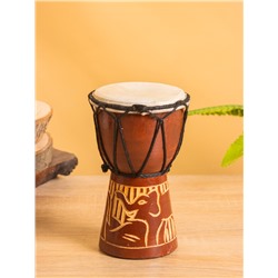 Сувенирный музыкальный инструмент барабан джембе «Светлый», 15×9×9 см, МИКС