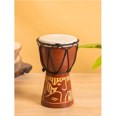 Сувенирный музыкальный инструмент барабан джембе «Светлый», 15×9×9 см, МИКС