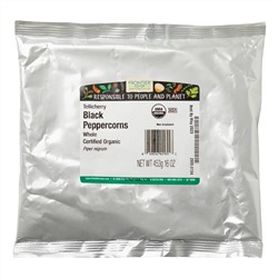 Frontier Natural Products, Органический цельный чёрный перец, 16 унций (453 г)