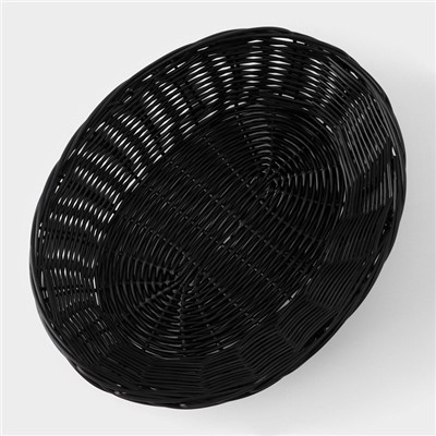 Корзинка для фруктов и хлеба Доляна «Плетёнка», 25×18×6.5 см, пластик, плетёная, коричневая